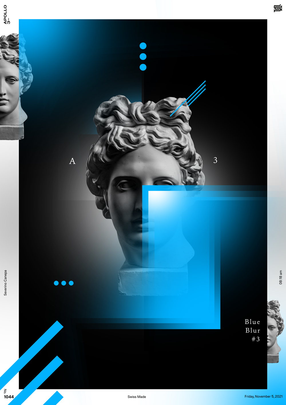New visual and creative design made in Photoshop with Apollo's Statue
