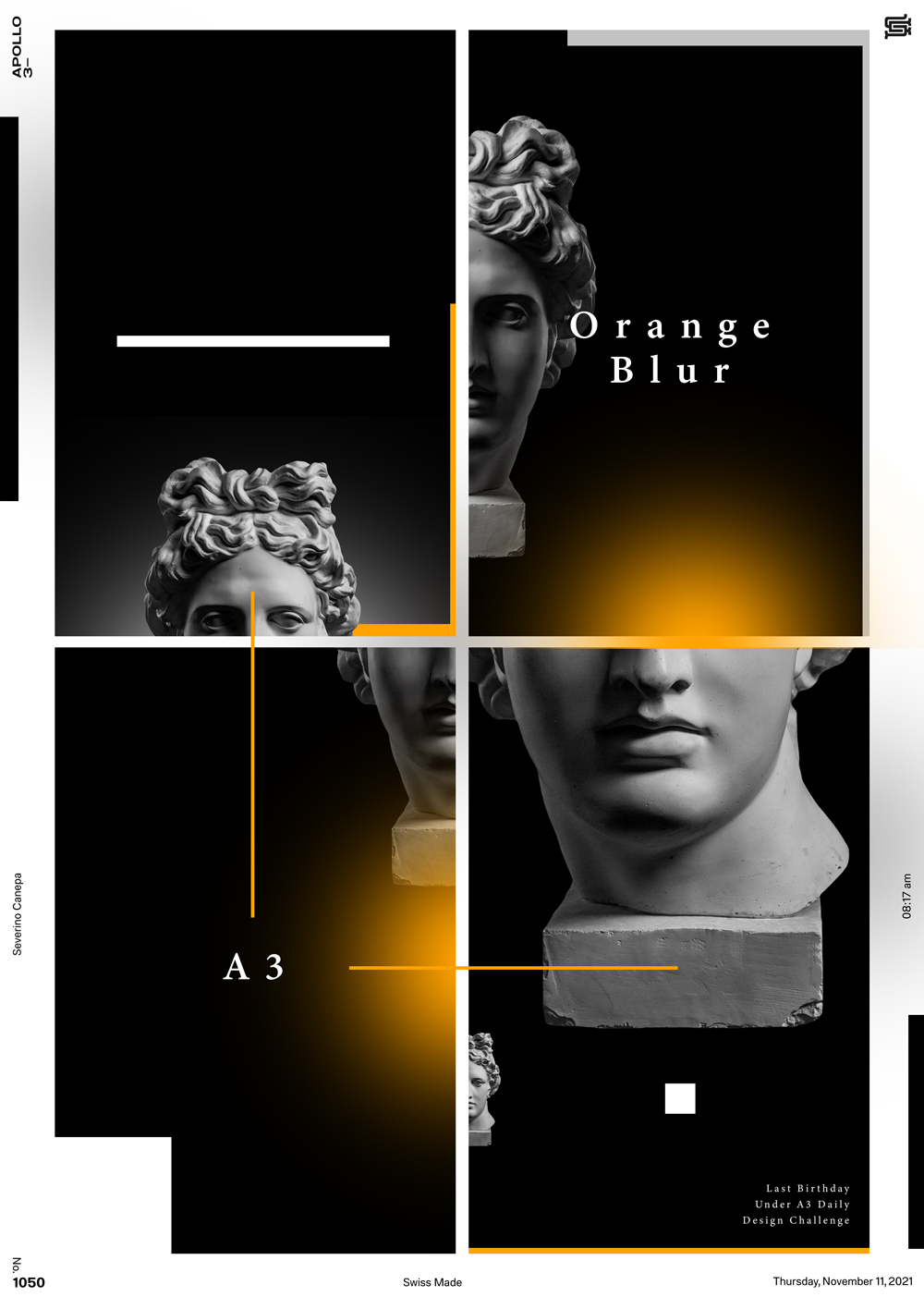 Visual creation made with the statue of Apollo