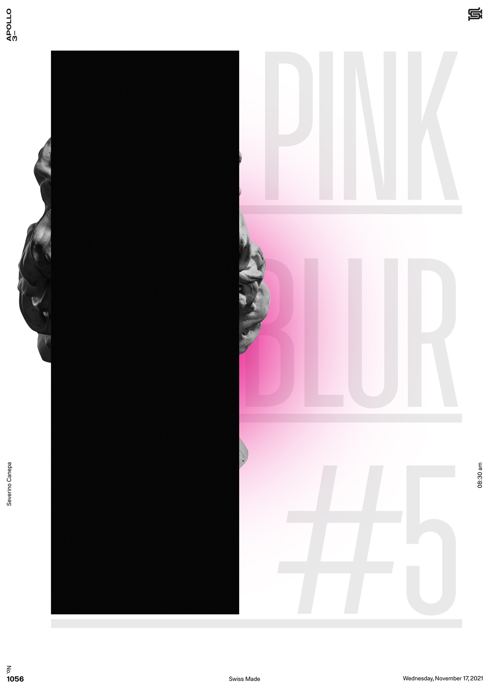 Pink Blur number 5 is a minimalist design I realized with a rectangle, typography, a gradient, and apollo