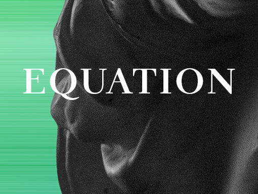 Graphic overview of the poster design 1040 I titled Equation