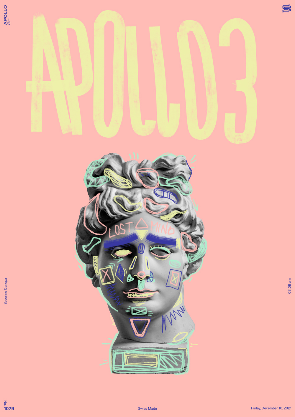 Fun hand drawn mix between brushes and the picture of Apollo