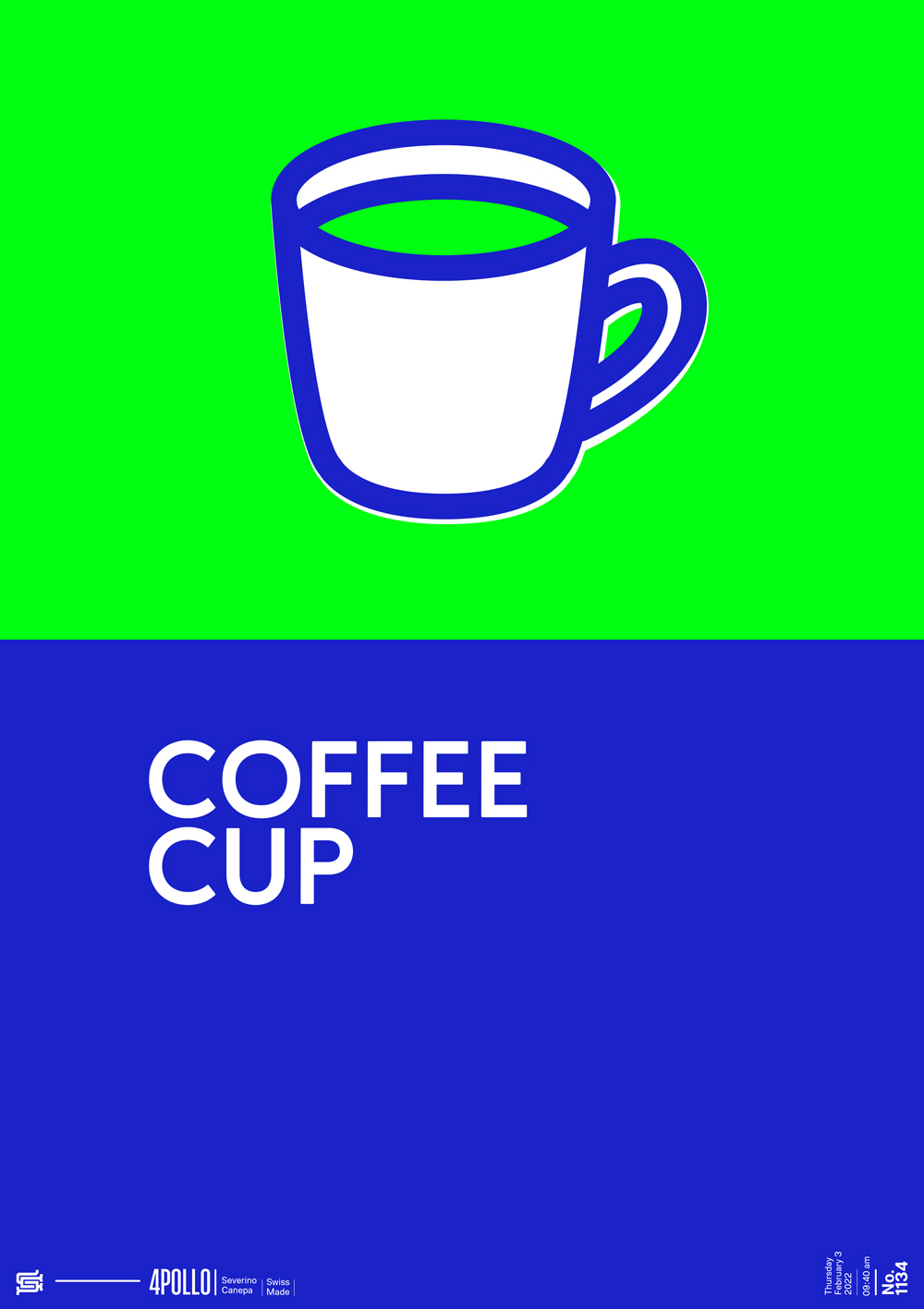 Minimalist digital creation showing a coffee cup