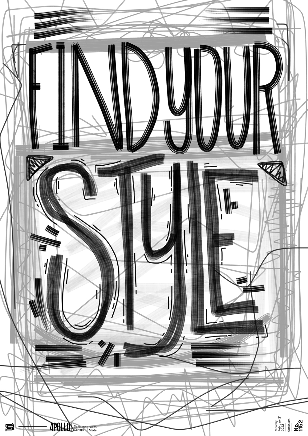 Visual creation made with hand lettering and brushes in Photoshop