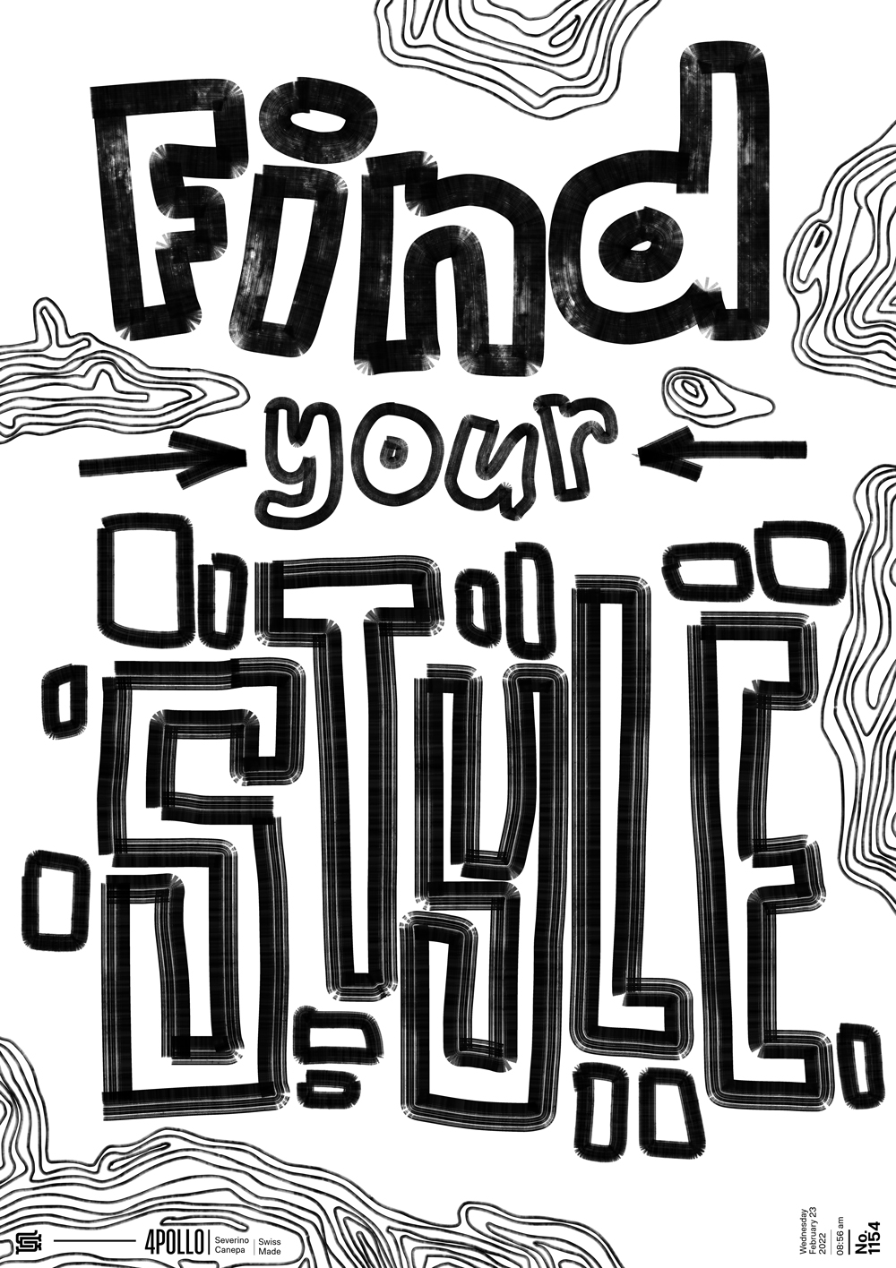 Digital creation made with a hand-lettering creation with an outline