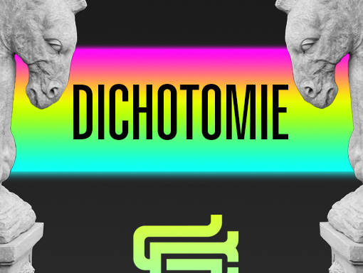 Presentation of a symmetrical poster creation named Dichotomy