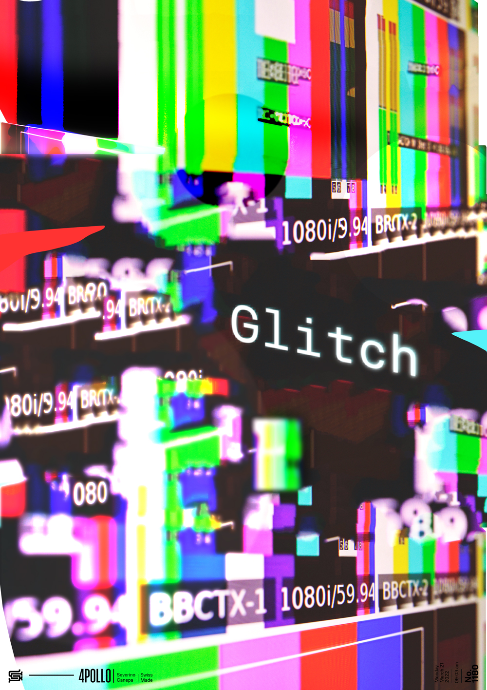 First poster of a new mini-series based on glitch and the photograph of a screen