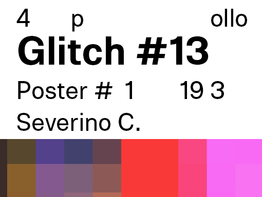 Presentation of the poster number 1193 named Glitch 13