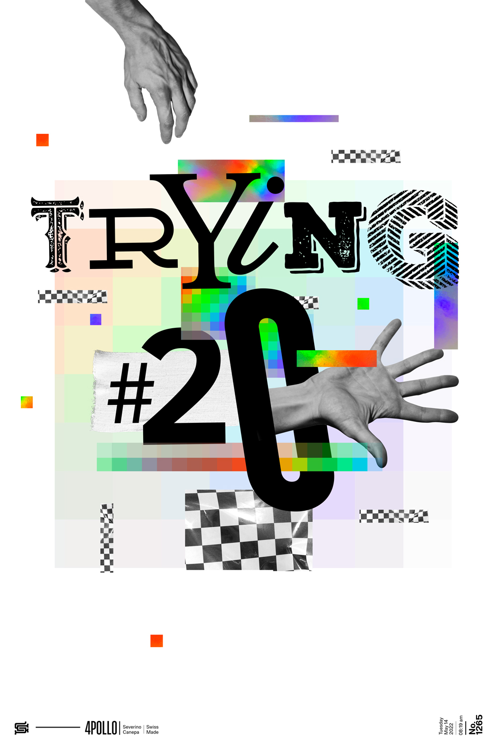 Last visual creation of the mini-series "Trying" that plays with typefaces combinations