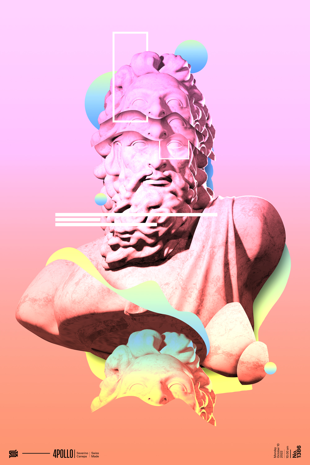 Digital artwork realized with the 3D render of Zeus' Statue