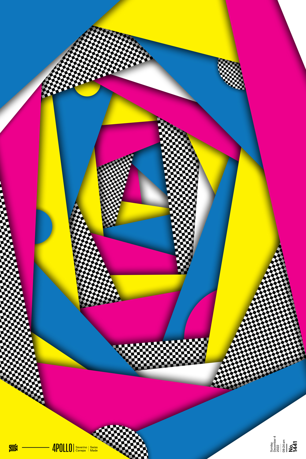 Poster using layering and overlaping of shapes