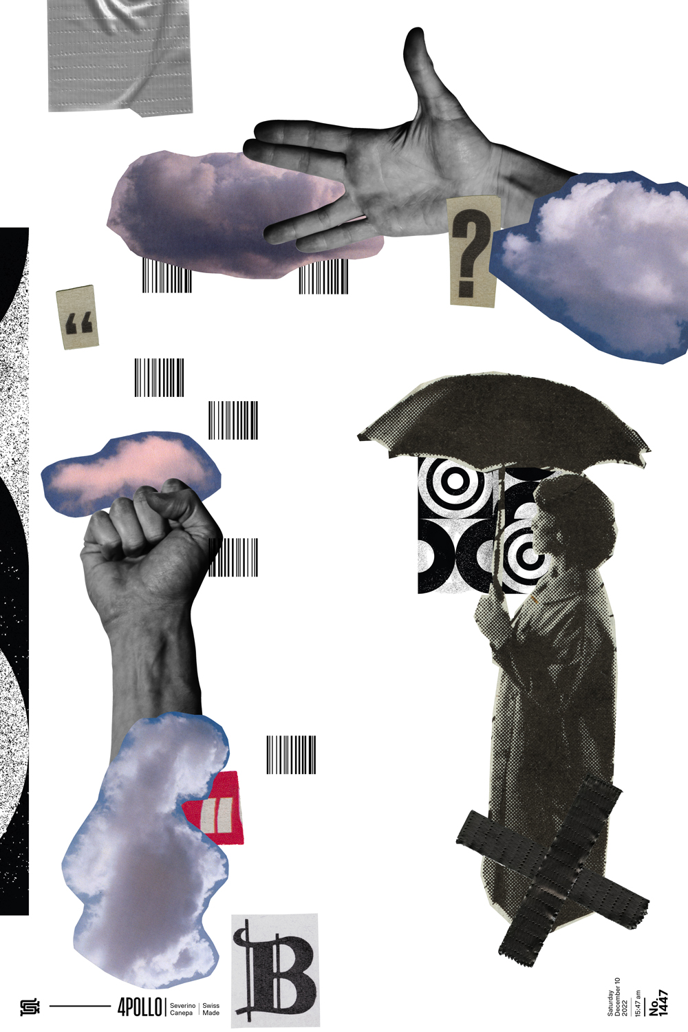 Minimalist collage creation named The Rain