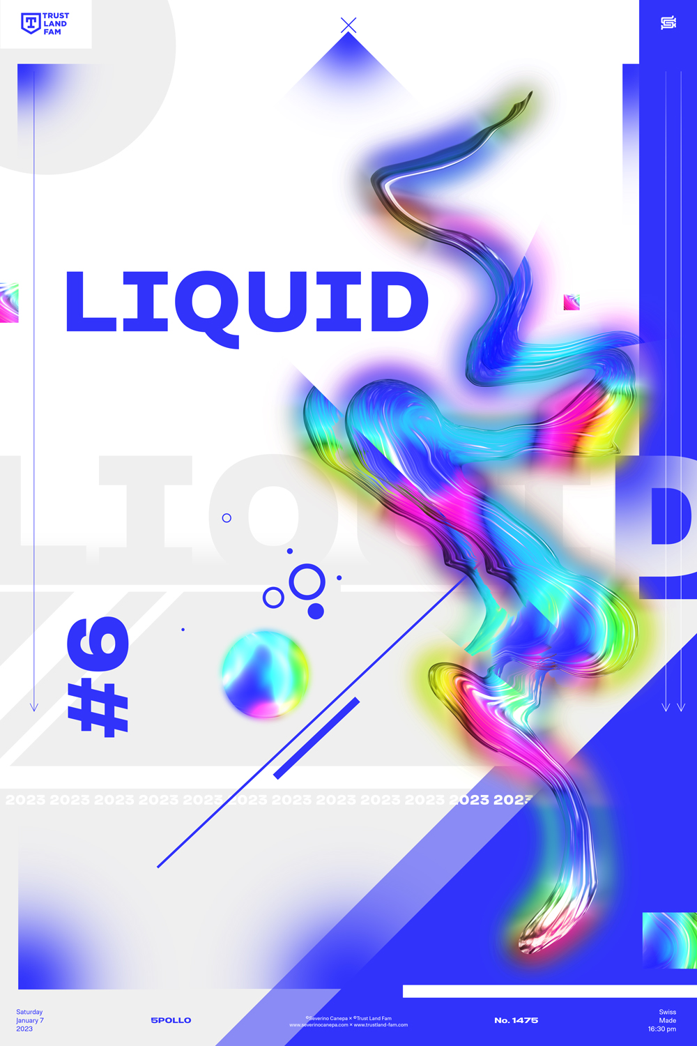 Awesome digital creation made with a liquified shape and typography