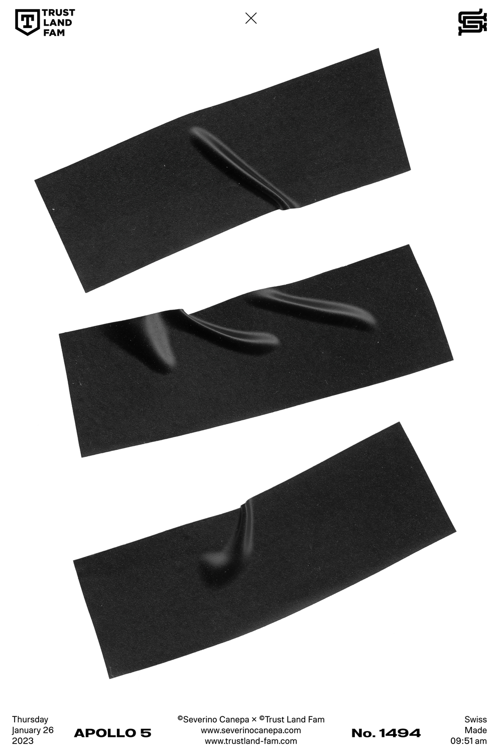 Minimalist digital creation that consist of placing three pieces of black tape