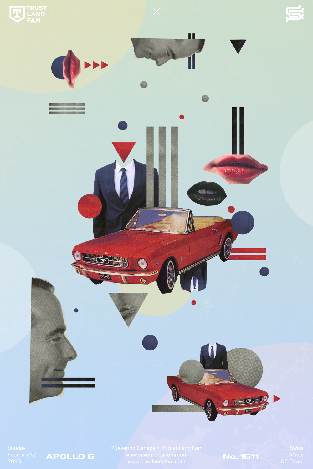 Minimalist and creative digital collage inspired by retro and vintage photographs