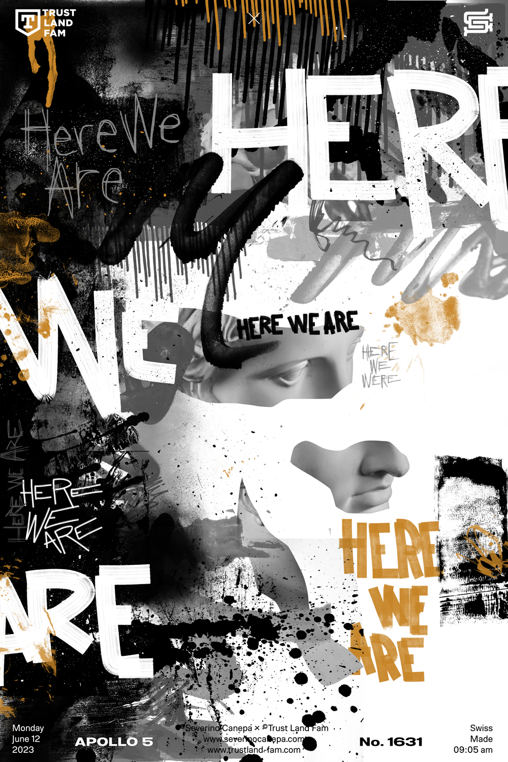 Poster design where I mix grunge effect brushes and handmade typography