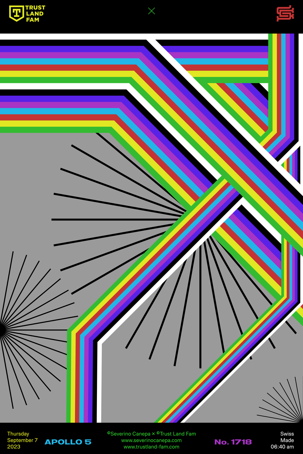 Creation based on the repetition of the colorful lines