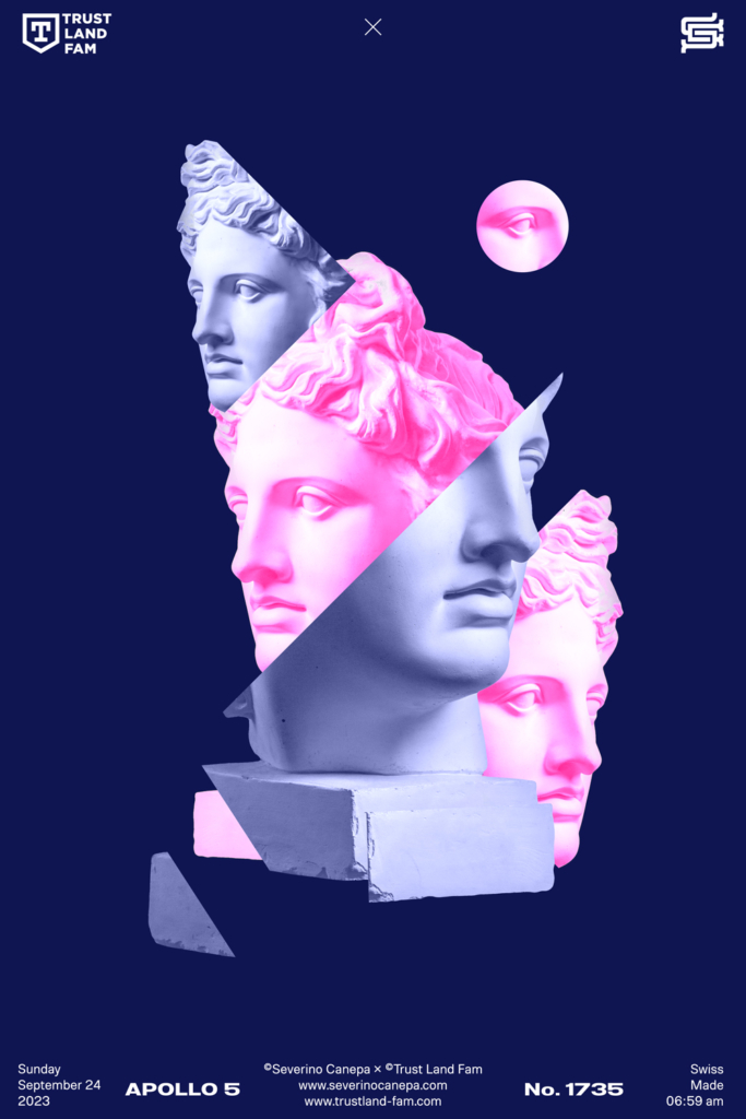 Minimalist artwork made with new photograph of Apollo's statue