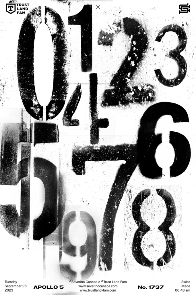 Visual artwork using trash and grunge number from zero to nine