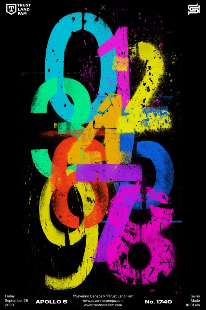 Colorful grunge and distressed letters on a black background