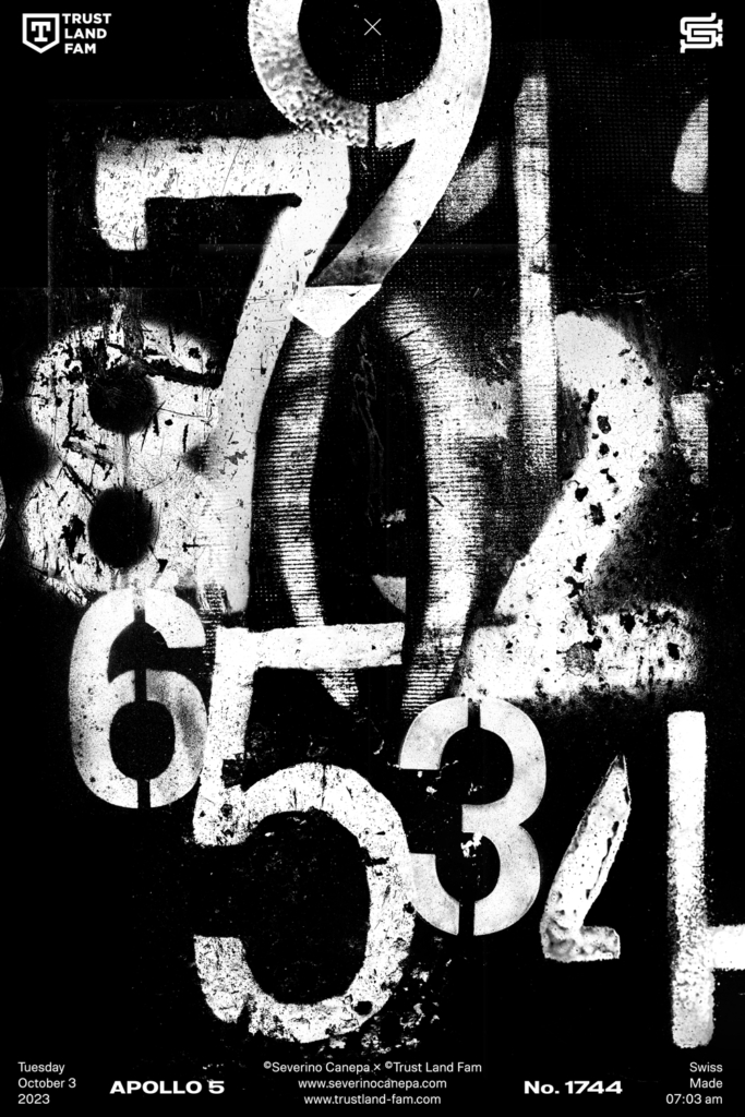 Grunge and distressed artwork made with used numbers