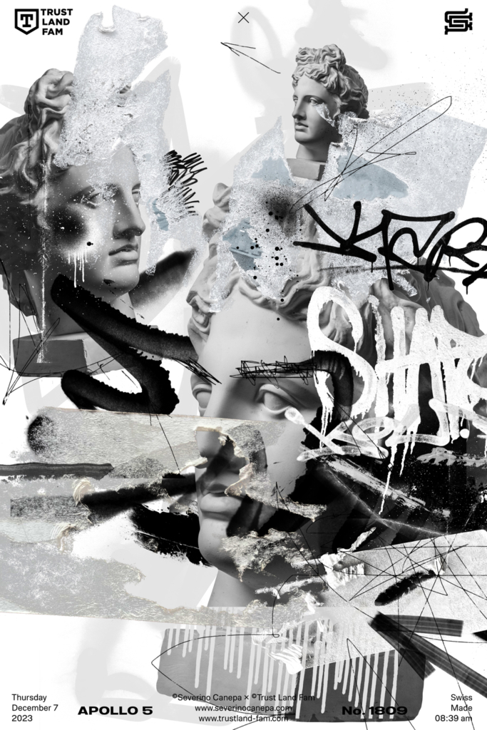 Visual creation made with a grunge and dirty style using brushes