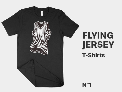 Presentation image of the first design on t-shirt named Flying Jersey