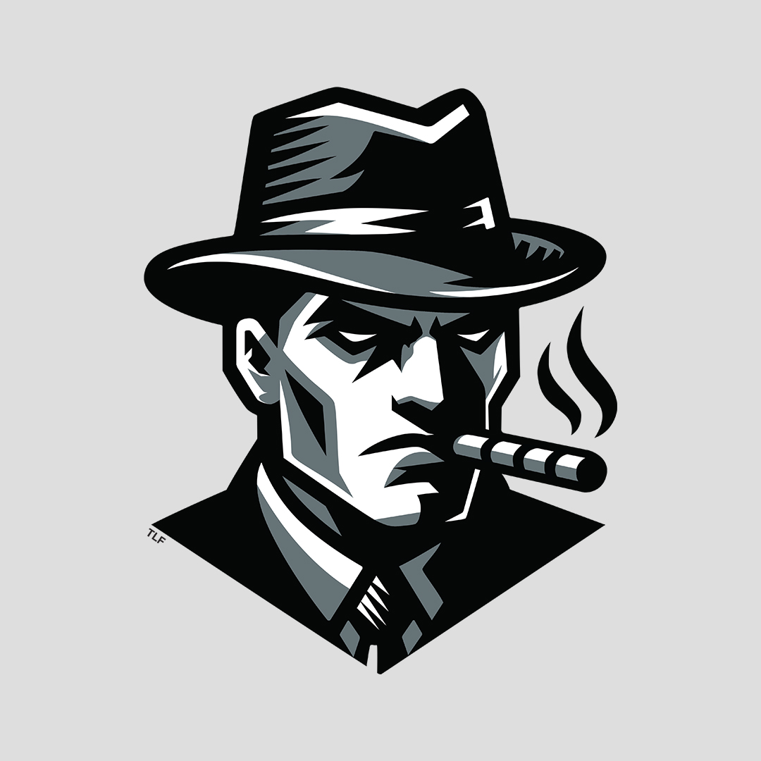 Vector illustration of a man wearing an hat and smoking a cigar