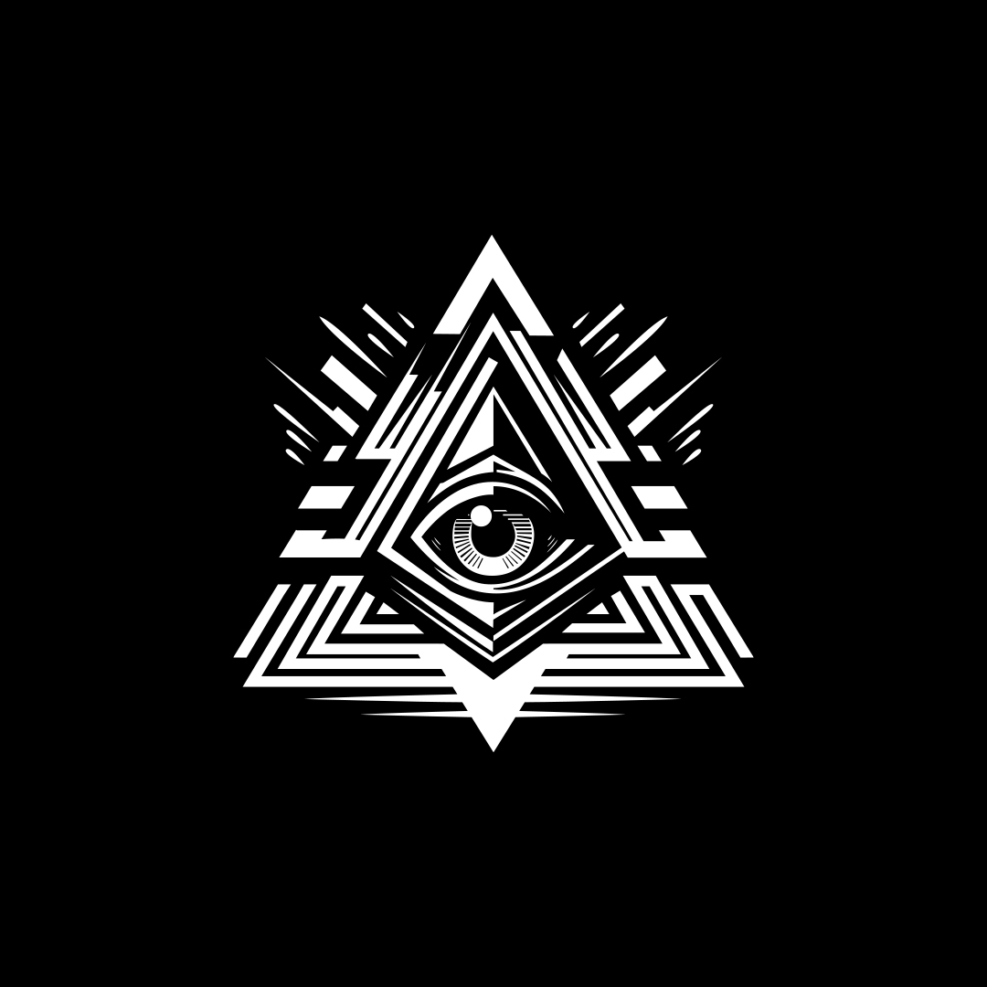 Visual presentation of a vector artwork picturing the pyramid and the all seeing eye