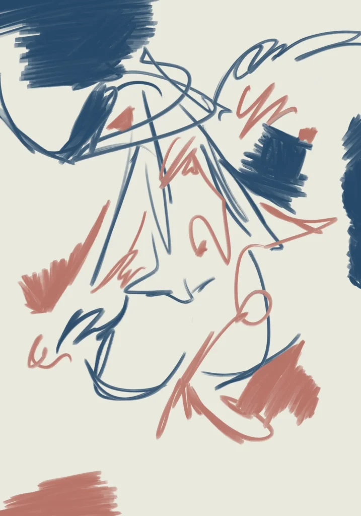 A Gentle Tangle 2, a digital figure study exploring the human body through abstract forms.